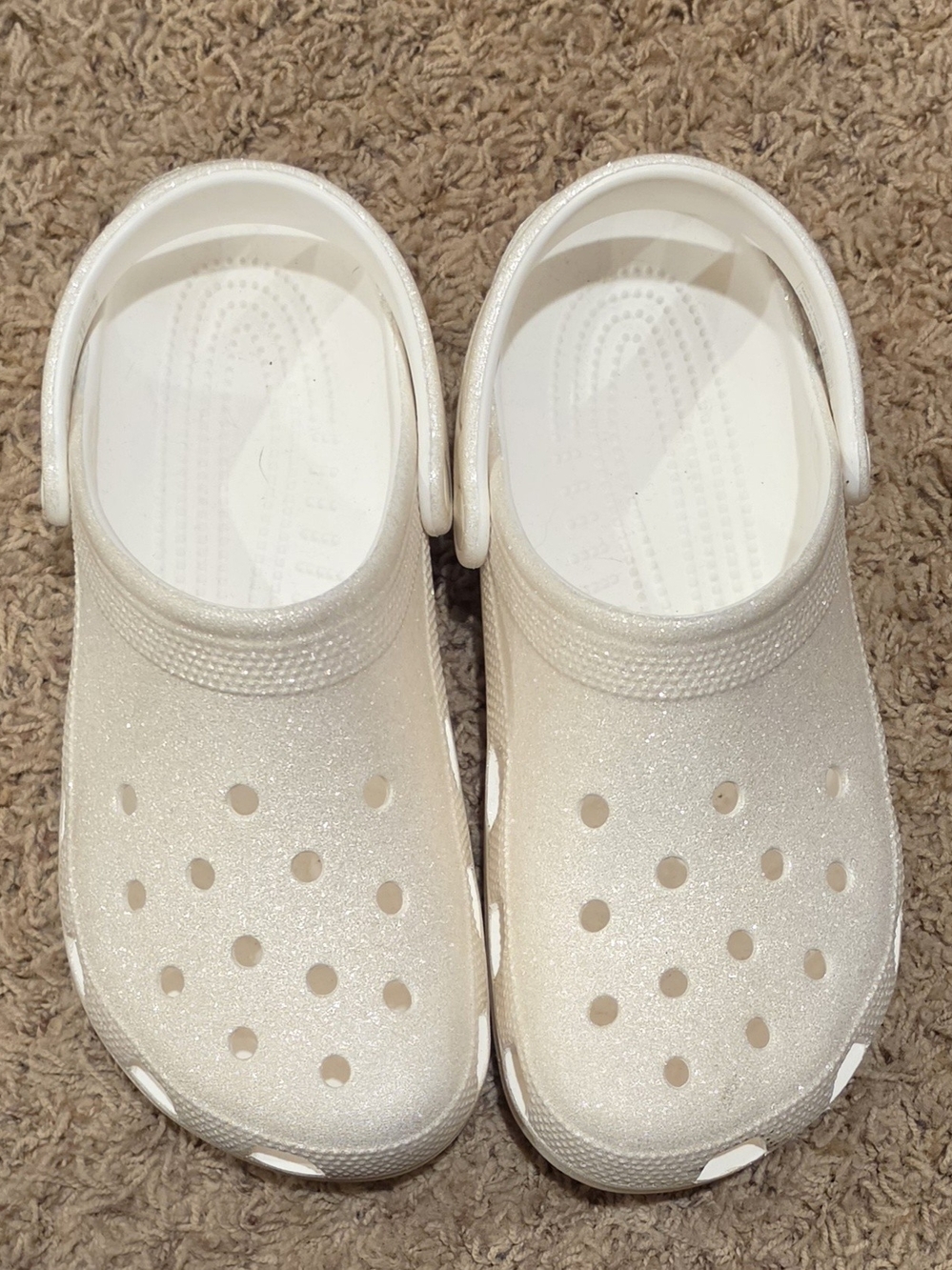 Crocs Classic Glitter Clog White US 10